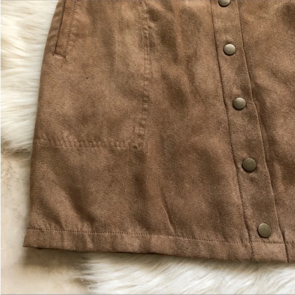 Metaphor Faux Suede Miniskirt - Picture 2 of 6